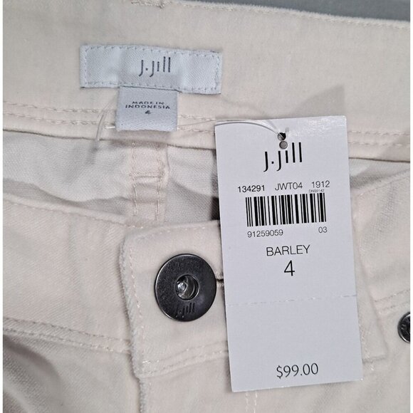 J.Jill Women's Off White Brushed Jeans SZ 4 Color Barley NWT Holiday Pants - Picture 5 of 9